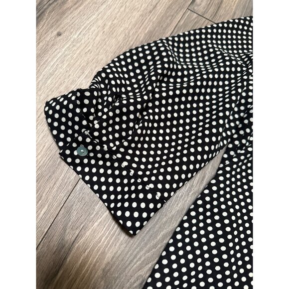 Rose+Olive Womens 2X Polka Dot Button-Up Blouse Black/White Size @x (No Size Tag - Picture 3 of 9